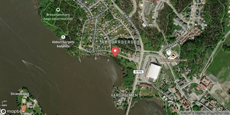 Satellitbild över Strängnäsfjärden, Abborrberget i Strängnäs
