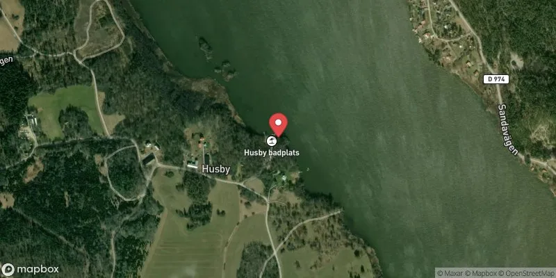 Satellitbild över Strängnäsfjärden, Husbybadet i Strängnäs
