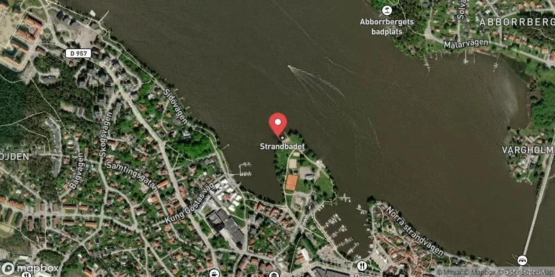 Satellitbild över Strängnäsfjärden, Visholmen i Strängnäs