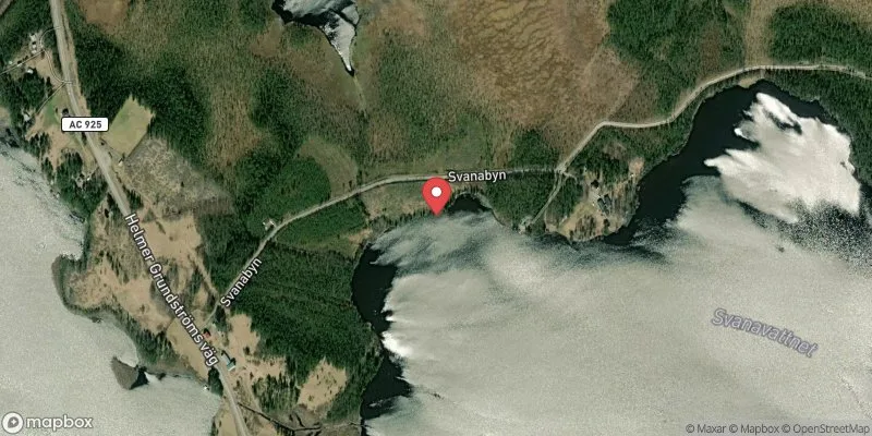 Satellitbild över Svanabys badplats i Dorotea