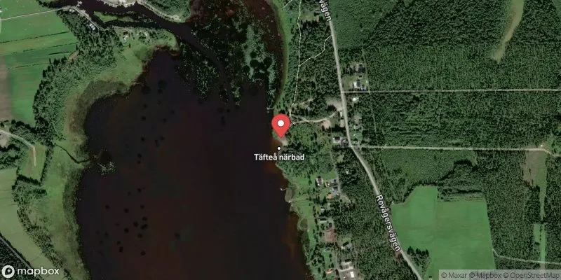 Satellitbild över Täfteå närbad i Umeå