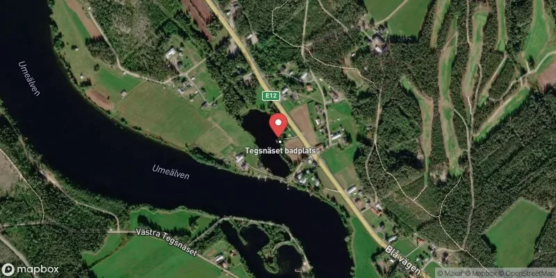 Satellitbild över Tegsnäset Avan i Vindeln