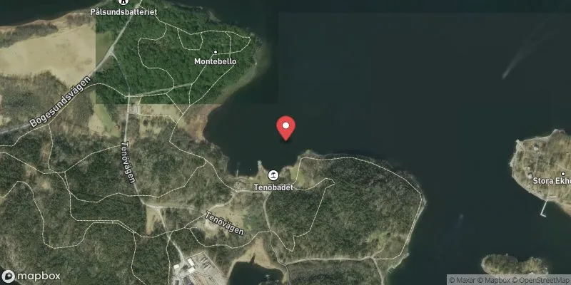 Satellitbild över Tenöbadet i Vaxholm