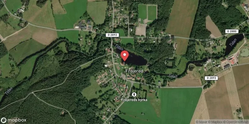 Satellitbild över Tidan, Fröjered i Tidaholm