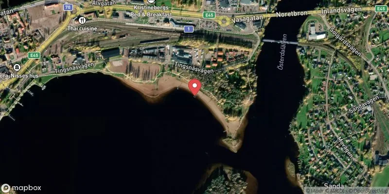 Satellitbild över Tingsnäsbadet, Saxviken Siljan i Mora