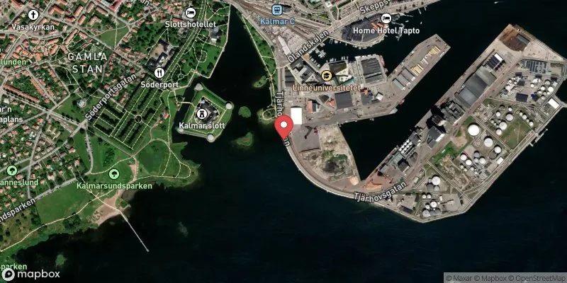 Satellitbild över Tjärhovsbadet i Kalmar