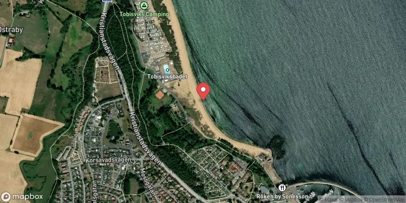 Satellitbild över Tobisvik, Stranden i Simrishamn