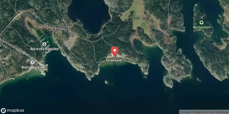 Satellitbild över Torpesand i Värmdö