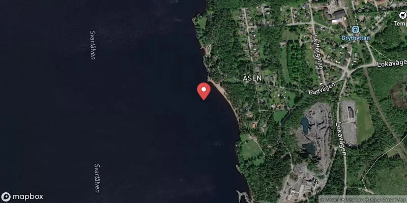 Satellitbild över Torrvarpen, Grythyttans badpla i Hällefors