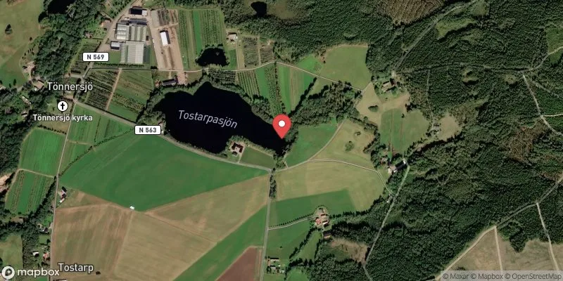 Satellitbild över Tostarpasjön i Halmstad
