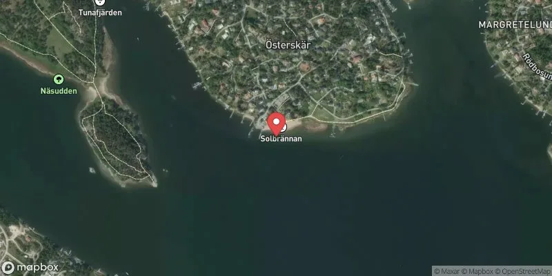 Satellitbild över Trälhavet, Österskärs havsbad i Österåker