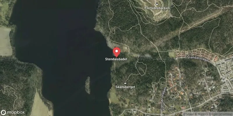 Satellitbild över Tullingesjön, Stendalsbadet i Botkyrka