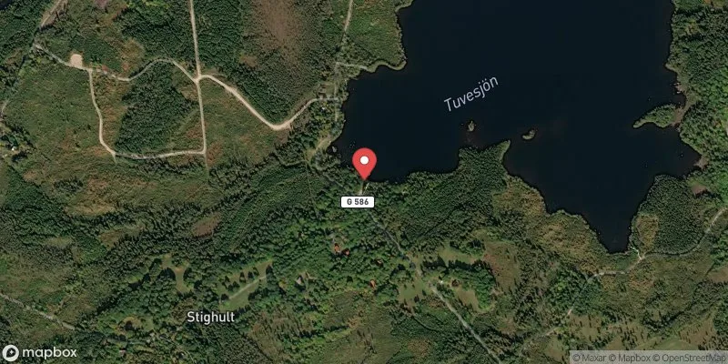 Satellitbild över Tuvesjön, Stighult i Ljungby