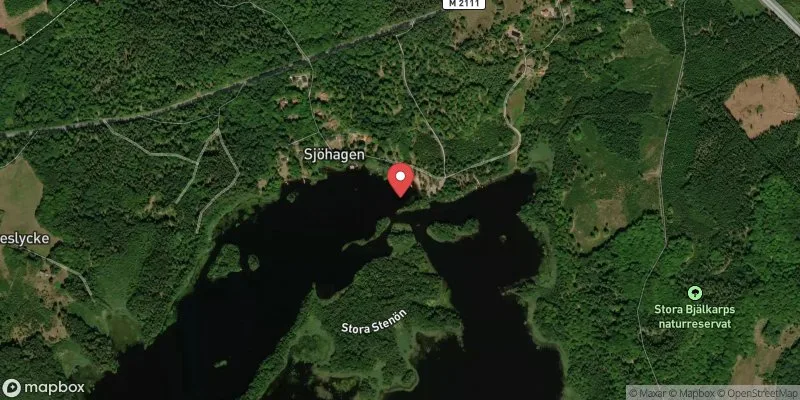 Satellitbild över Tydingesjön, Sjöhagen i Östra Göinge
