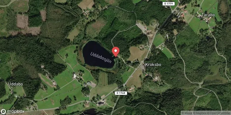Satellitbild över Uddabosjön i Vårgårda