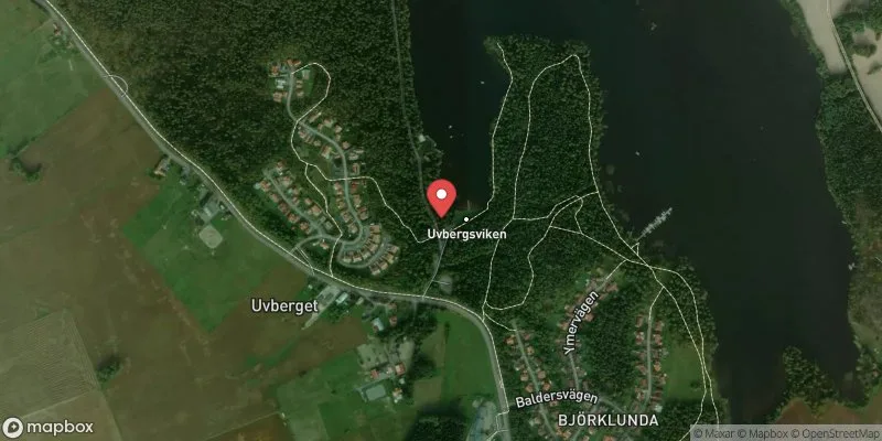 Satellitbild över Uvbergsviken i Borlänge