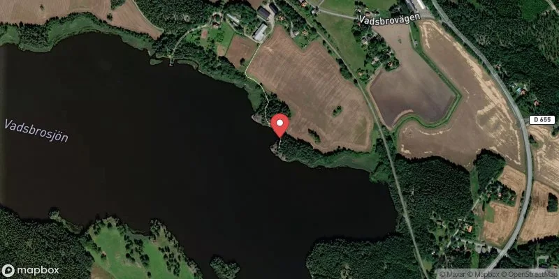 Satellitbild över Vadsbrobadet i Flen