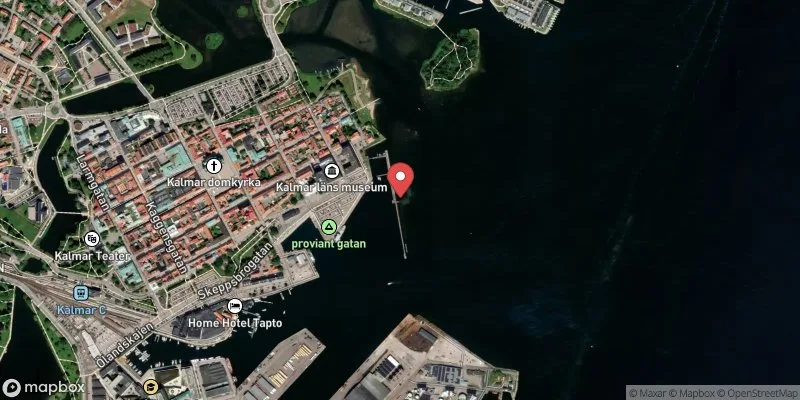 Satellitbild över Vågbrytarbadet i Kalmar