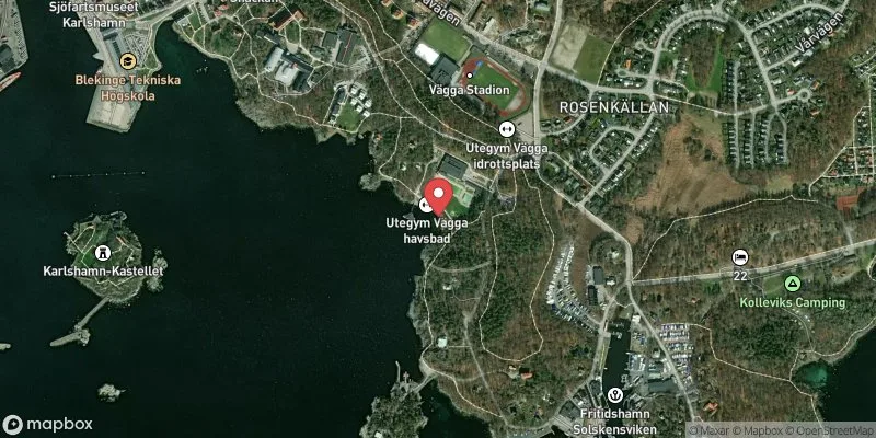 Satellitbild över Vägga havsbad i Karlshamn