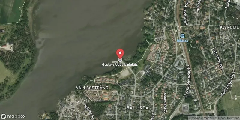 Satellitbild över Vallentunasjön, Gustavsudde i Vallentuna