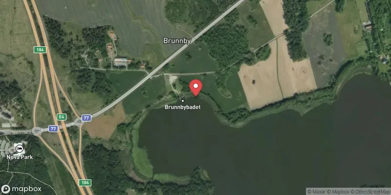 Satellitbild över Valloxen, Brunnbybadet i Knivsta