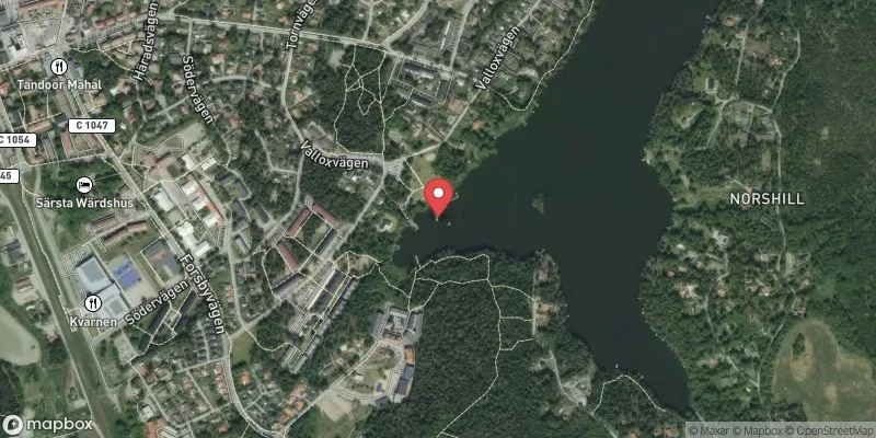 Satellitbild över Valloxen, Särstabadet i Knivsta