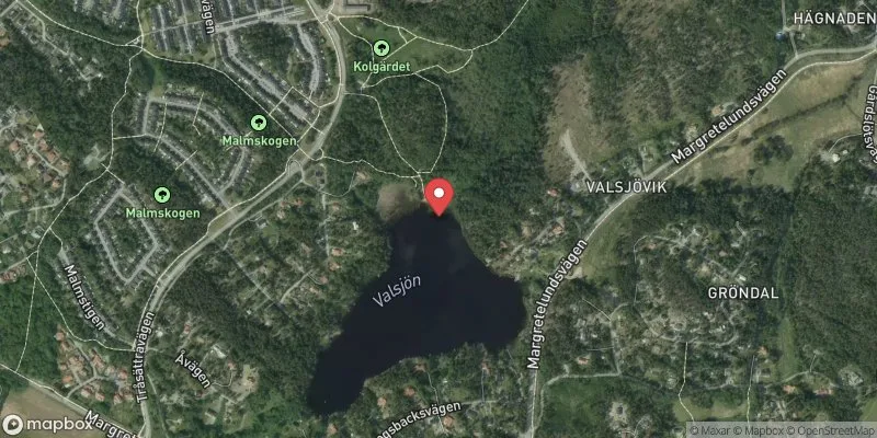 Satellitbild över Valsjön i Österåker