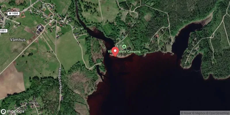 Satellitbild över Våmåbadet, Orsasjön i Mora