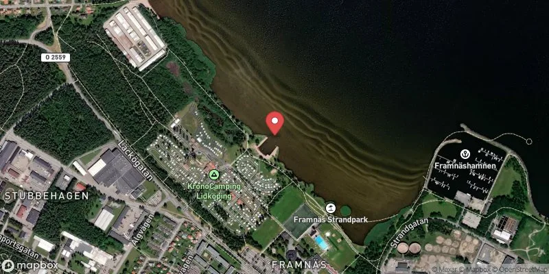 Satellitbild över Vänern, Framnäs camping i Lidköping