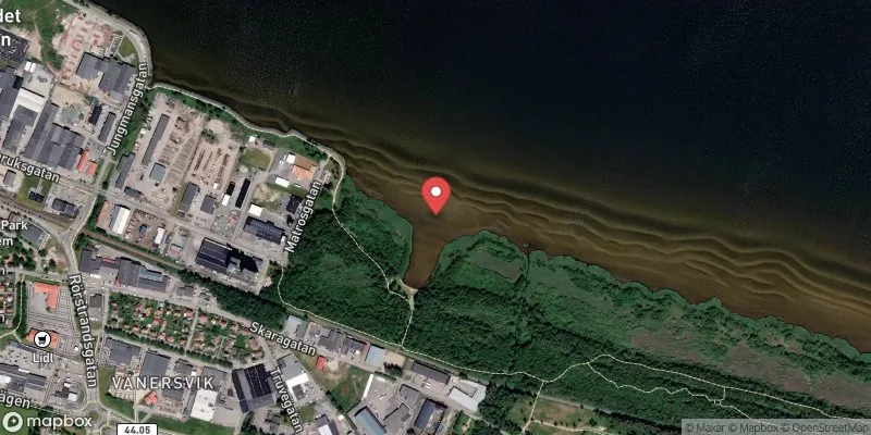 Satellitbild över Vänern, Sandbäcken i Lidköping