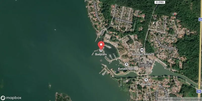Satellitbild över Vänern, Sjötorp Gästhamnen i Mariestad