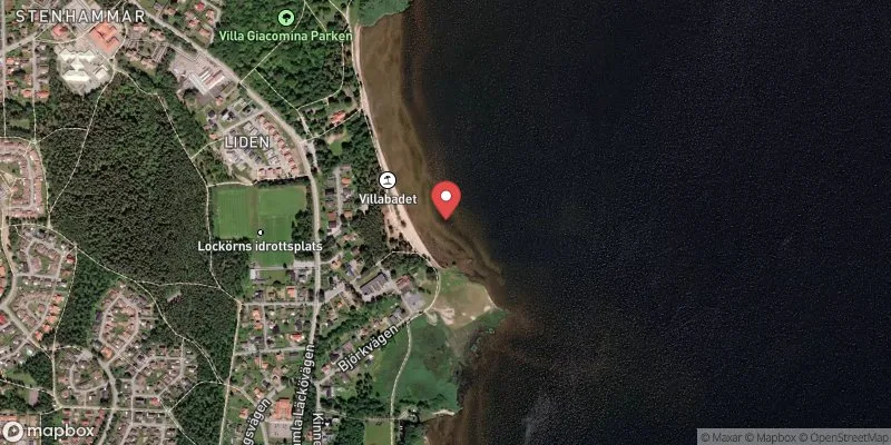 Satellitbild över Vänern, Villabadet i Lidköping