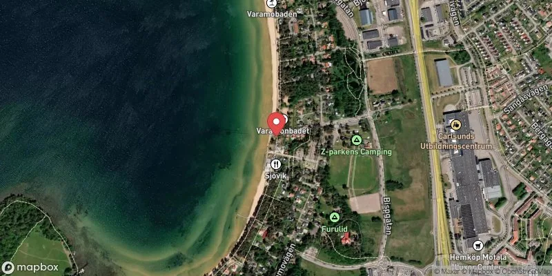 Satellitbild över Varamobaden 2  norr (Skogsborg) i Motala