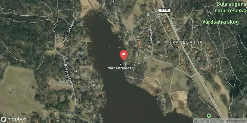 Satellitbild över Vårdsätrabadet i Uppsala