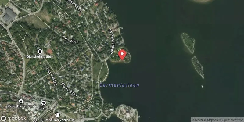 Satellitbild över Värtan, Germaniaviken i Danderyd