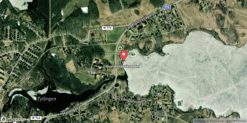 Satellitbild över Västra Lången, Gustavsnäsbadet i Hedemora