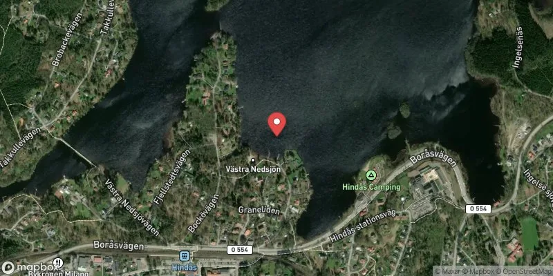 Satellitbild över Västra Nedsjön i Härryda