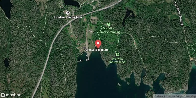 Satellitbild över Vättern, Granvik i Karlsborg
