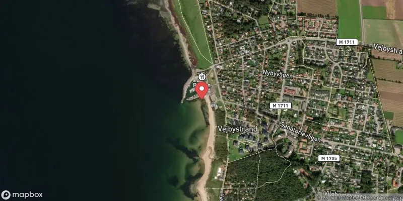 Satellitbild över Vejbystrand N i Ängelholm