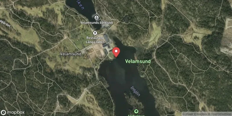 Satellitbild över Velamsundsbadet i Nacka