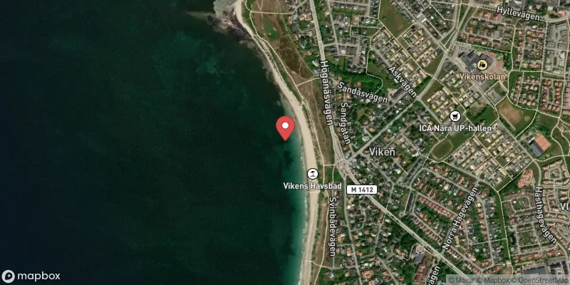 Satellitbild över Vikens havsbad i Höganäs