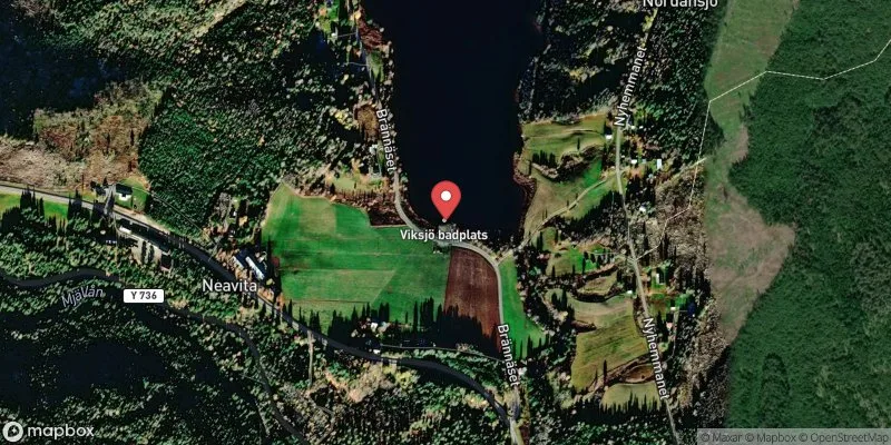 Satellitbild över Viksjö badplats i Härnösand