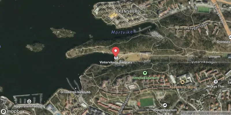 Satellitbild över Vinterviksbadet i Stockholm