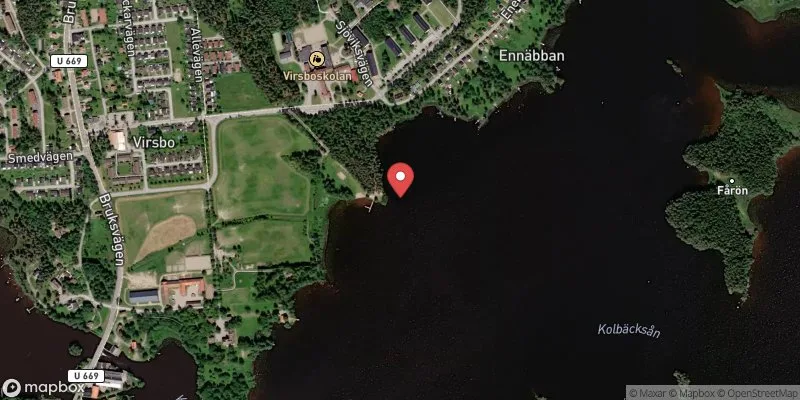 Satellitbild över Virsbobadet i Surahammar