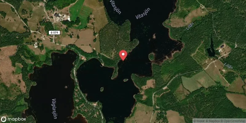 Satellitbild över Vitasjön, Vägla badplats i Älmhult