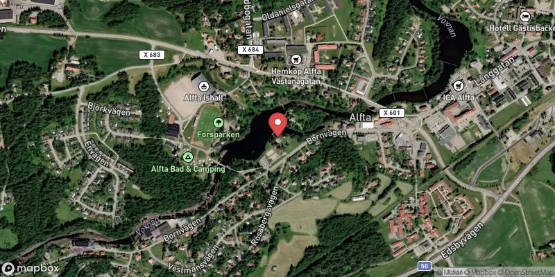 Satellitbild över Voxnan, Kvarnsveden i Ovanåker
