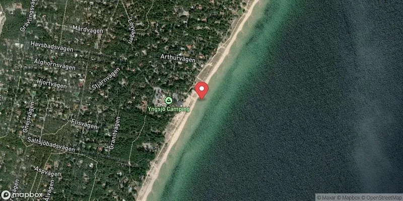Satellitbild över Yngsjö havsbad i Kristianstad